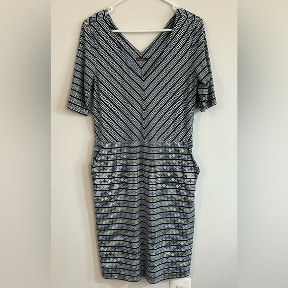 J. McLaughlin Wmns L Grecian Link Sheath Dress Signature Catalina Cloth Stretch - Picture 2 of 13